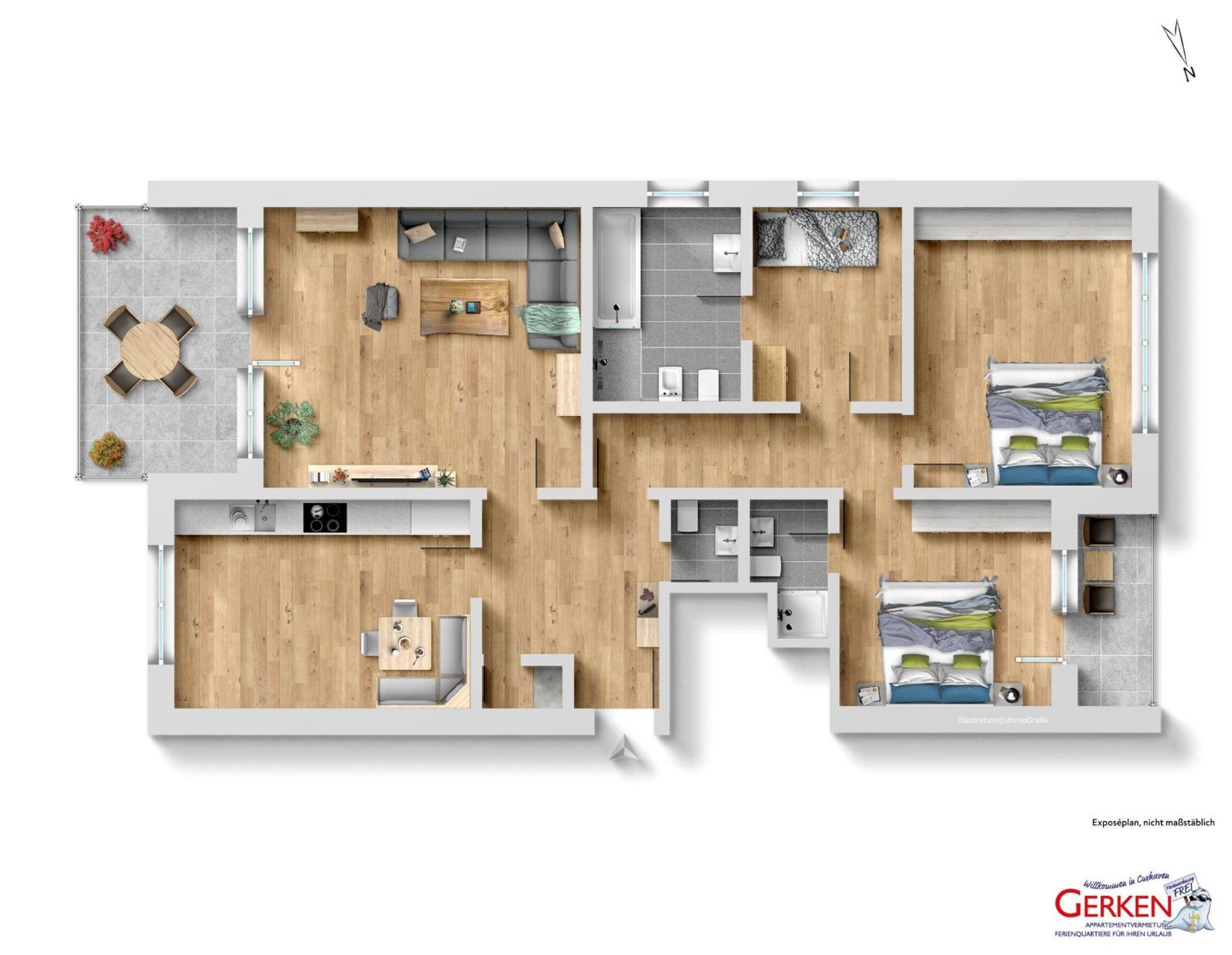 Haus Muehlentrift Doese Apartman Cuxhaven Szoba fotó